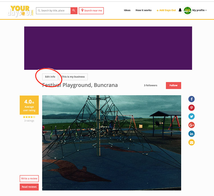 YourDaysOut Support | Edit a Page | How it works